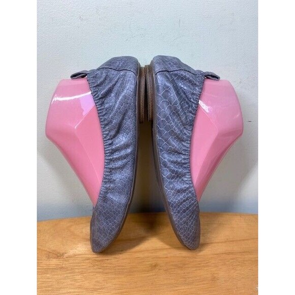 Old Navy Women's Sz 8 Gray Snake Skin Pattern Slip-on Scrunch Ballet Flats Shoes - Picture 7 of 12